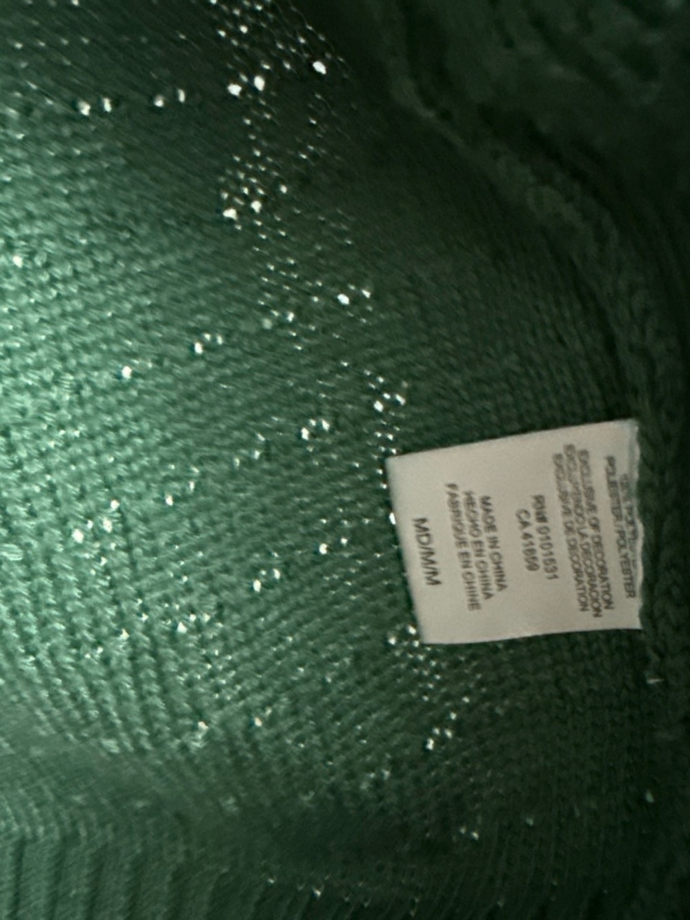 Mighty Fine Emerald Green Pearl-Embellished Loop-Knit Cardigan - Picture 6 of 7
